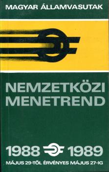 Kursbuch Ungarn Auslandsverbindungen 1988 / 1989
