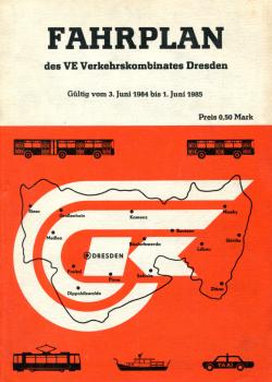 Fahrplan Verkehrskombinat Dresden 1984 / 1985