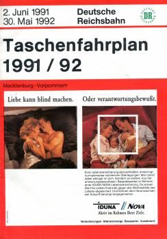Taschenfahrplan Mecklenburg-Vorpommern 1991 / 1992