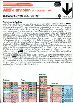 IC Fahrplan 1983 / 1984