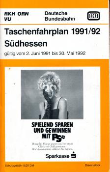 Taschenfahrplan Südhessen 1991 / 1992