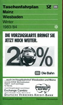 Taschenfahrplan Mainz Wiesbaden 1982