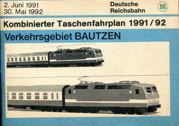 Kombinierter Taschenfahrplan Verkehrsgebiet Bautzen 1991 / 1992