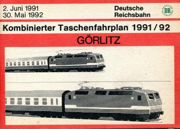 Kombinierter Taschenfahrplan Görlitz 1991 / 1992