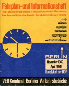 Fahrplan- und Informationsheft VEB Berliner Verkehrsbetriebe 1969 / 1970