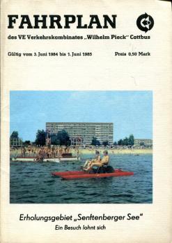 Fahrplan VE Verkehrskombinat Wilhelm Pieck Cottbus 1984 / 1985