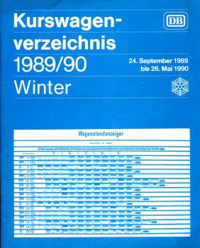 Kurswagenverzeichnis 1989 / 1990