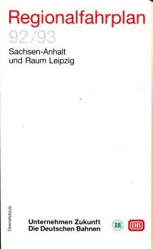 Regionalfahrplan Sachsen-Anhalt und Raum Leipzig 1992 / 1993
