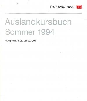 Auslandkursbuch 1994 DB