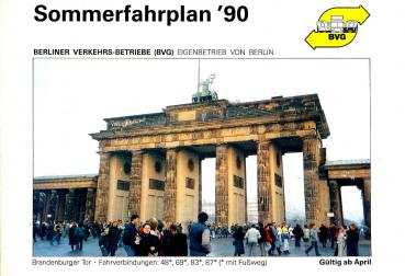 BVG Fahrplan 1990 Berlin
