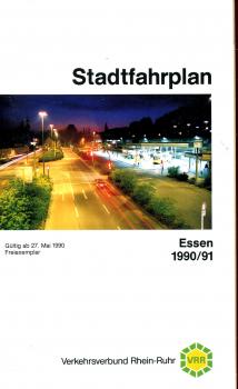 VRR Stadtfahrplan Essen 1990 / 1991