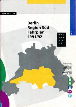 Kursbuch Berlin Süd 1991 / 1992 VBB