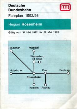Fahrplan Region Rosenheim 1992 / 1993