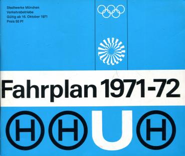Fahrplan Stadtwerke München 1971 / 1972