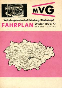 Fahrplan Verkehrsgemeinschaft Marburg / Biedenkopf 1976 / 1977