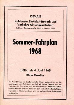 KEVAG Fahrplan Koblenz 1968