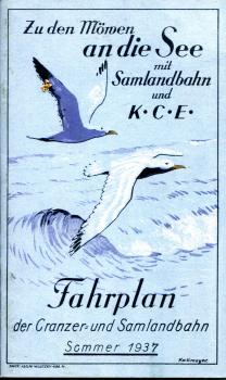 Reprint Fahrplan Cranzer- und Samlandbahn Sommer 1937