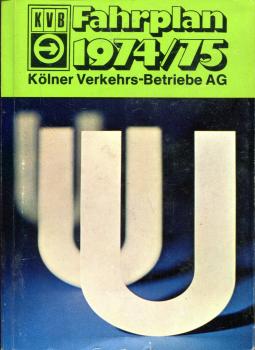 Fahrplan Kölner Verkehrs Betriebe 1974 / 1975
