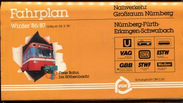 Fahrplan Großraum Nürnberg 1986 / 1987
