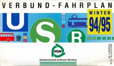 Fahrplan VGN Großraum Nürnberg 1994 / 1995