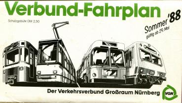 Fahrplan VGN Großraum Nürnberg 1988