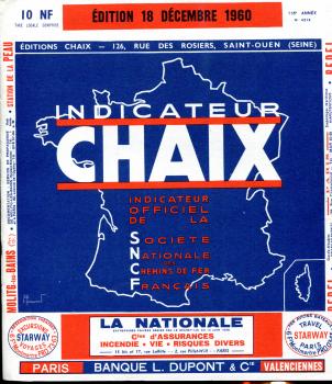 Kursbuch Frankreich SNCF Edition 18. Decembre 1960