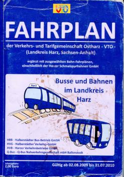 Fahrplan Tarifgemeinschaft Ostharz 2009 / 2010 (Einband geknickt und etwas fleckig)