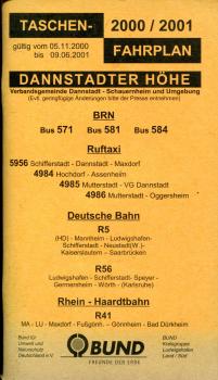 Taschenfahrplan Dannstadter Höhe 2000 / 2001