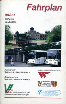 Fahrplan Weimarer Land und Sömmerda 1998 / 1999