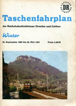 Taschenfahrplan Rbd Dresden und Cottbus 1982 / 1983