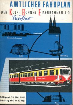 Fahrplan Köln Bonner Eisenbahn 1961
