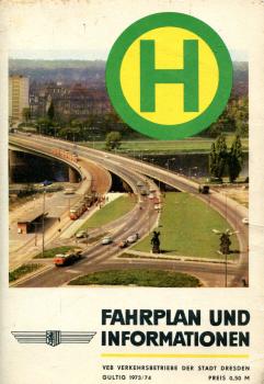 Fahrplan und Informationen Verkehrsbetriebe Dresden 1973 / 1974