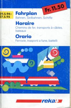 Schweizer Kursbuch 1994 / 1995 reka Schweizer Reisekasse