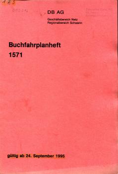Buchfahrplan Heft 1571 RB Schwerin 1995