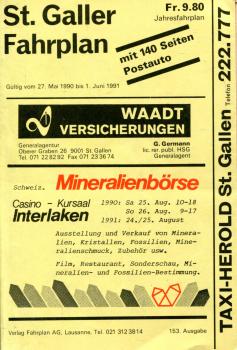 St. Galler Fahrplan 1990 / 1991