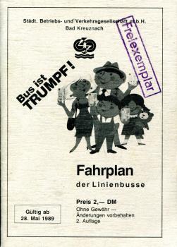 Fahrplan Linienbusse Bad Kreuznach 1989