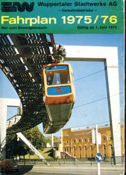 Fahrplan Wuppertaler Stadtwerke 1975 / 1976
