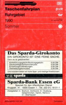 Taschenfahrplan Ruhrgebiet 1990