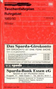 Taschenfahrplan Ruhrgebiet 1989 / 1990