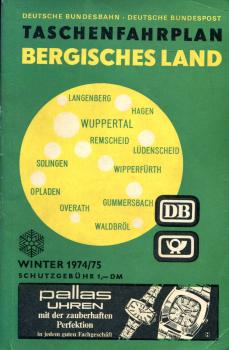 Taschenfahrplan Bergisches Land 1974 / 1975