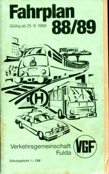 Fahrplan Verkehrsgemeinschaft Fulda 1988 / 1989