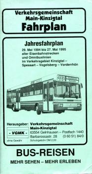 Fahrplan Verkehrsgemeinschaft Main Kinzigtal 1994 / 1995