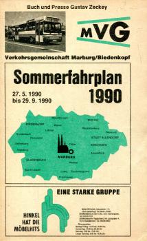Fahrplan Verkehrsgemeinschaft Marburg Biedenkopf 1990