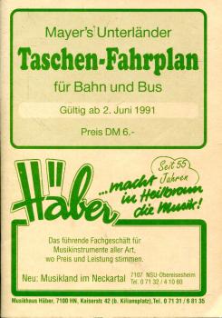 Unterländer Taschenfahrplan Heilbronn 1991