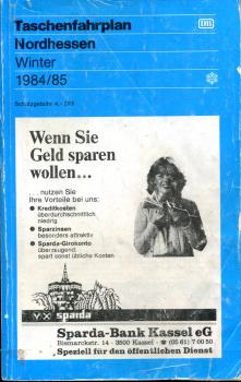 Taschenfahrplan Nordhessen 1984 / 1985
