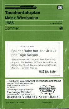 Taschenfahrplan Mainz Wiesbaden 1985