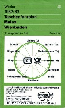 Taschenfahrplan Mainz Wiesbaden 1982 / 1983