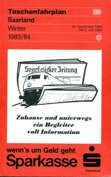 Taschenfahrplan Saarland 1983 / 1984