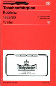 Taschenfahrplan Koblenz 1989 / 1990