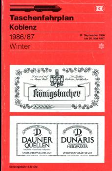 Taschenfahrplan Koblenz 1986 / 1987